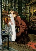 James Tissot Young Ladies Looking at Japanese Objects USA oil painting artist